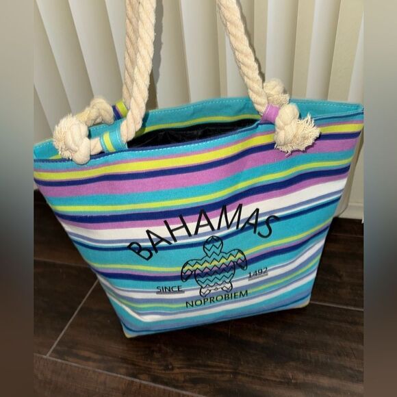 Bahamas canvas beach bag